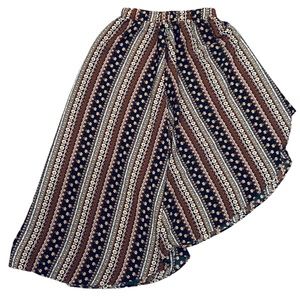 SHEIN Hi-low boho hippie brown, black and tan skirt size medium
